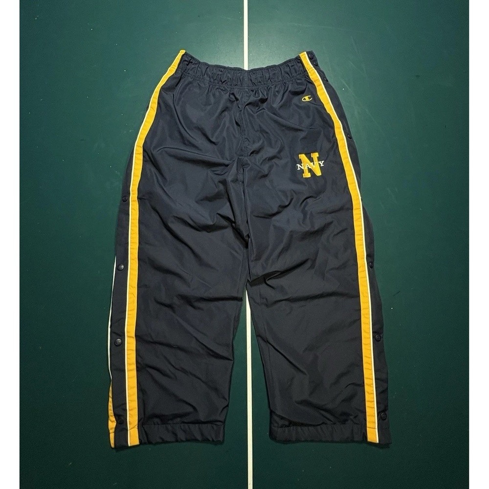 Champion Navy‎ Midshipmen Track Pants Mens Medium Basketball Tear Away Warm Up